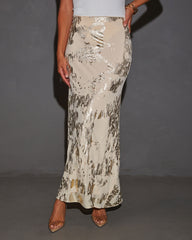 Golden Spell High Waisted Midi Skirt