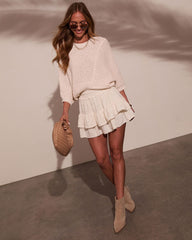 Sunwoven Distressed Crochet Sweater