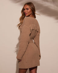 Phebe Wrap Mini Sweater Dress