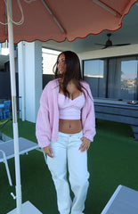 Clara Star White Denim Low Rise Jeans