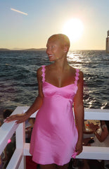 Marbelle Hot Pink Satin Mini Dress