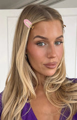 Juno Pink Polka Dot 4 Pack Non Crease Hair Clips