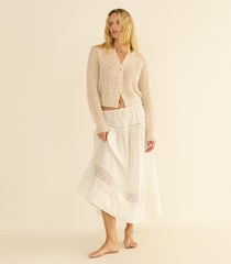 PETRA POINTELLE CARDIGAN -- HEATHER DOGWOOD