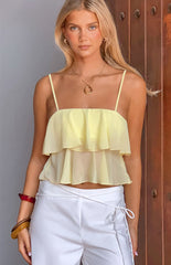 Sabina Yellow Ruffle Top