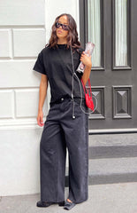 She's Yours Black Wide Leg Boyfriend Jeans