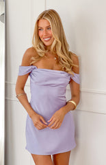 Zoella Lilac Off The Shoulder Mini Dress