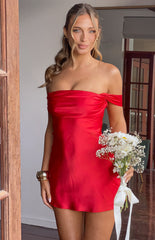 Zoella Red Off The Shoulder Mini Dress