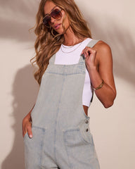 Cloudette Wide Leg Denim Overalls