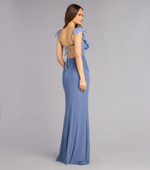 Elani Mesh Mermaid Ruffle Formal Dress