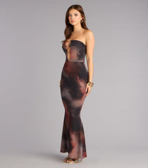 Late Arrival Abstract Maxi Dress