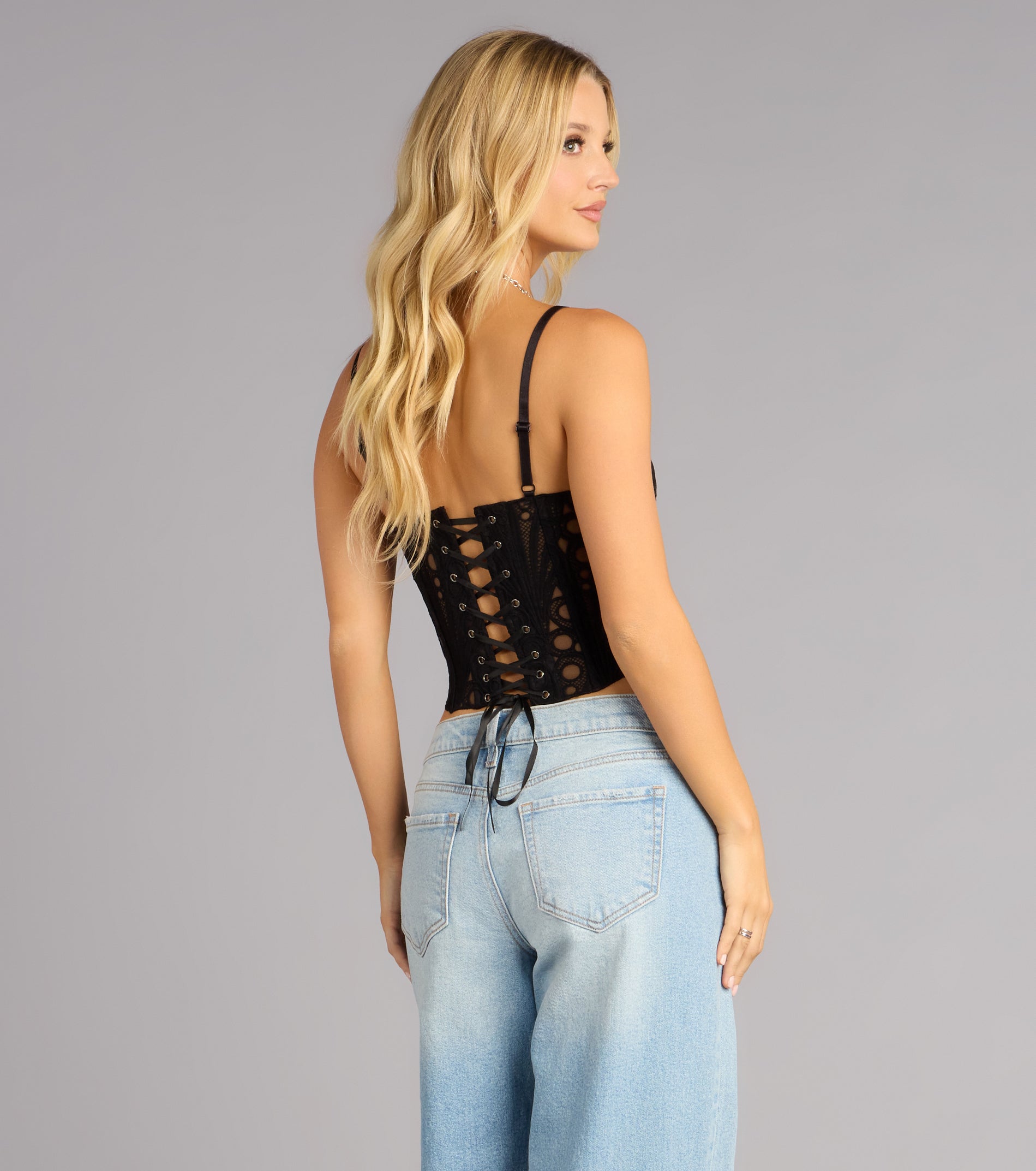 Chef's Kiss Lace-Up Corset Top