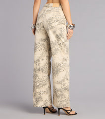 Serving Cool Leopard Print Wide-Leg Jeans