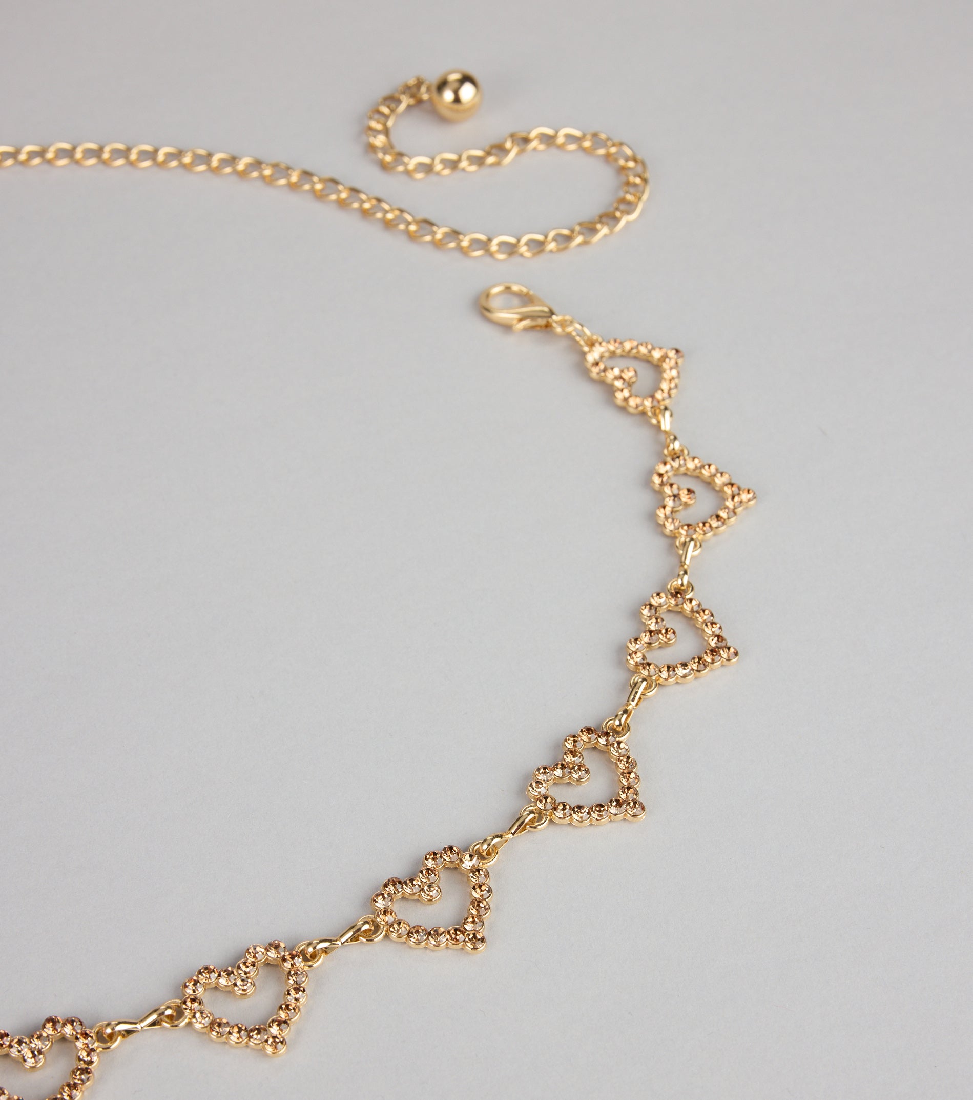 Sweet on You Sparkle Heart Chain Belt