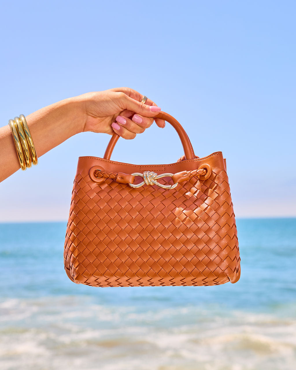 Vita Woven Bow Detail Crossbody Bag
