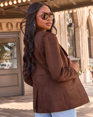 Cabernet Mood Suede Blazer