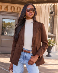 Cabernet Mood Suede Blazer