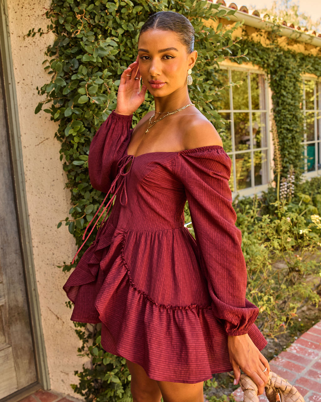 Lendsey Bust Tie Ruffle Romper