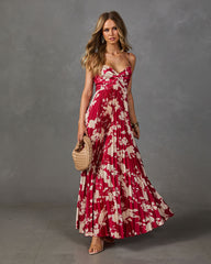 Soraya Printed And Pleated Maxi Dress