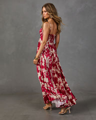 Soraya Printed And Pleated Maxi Dress