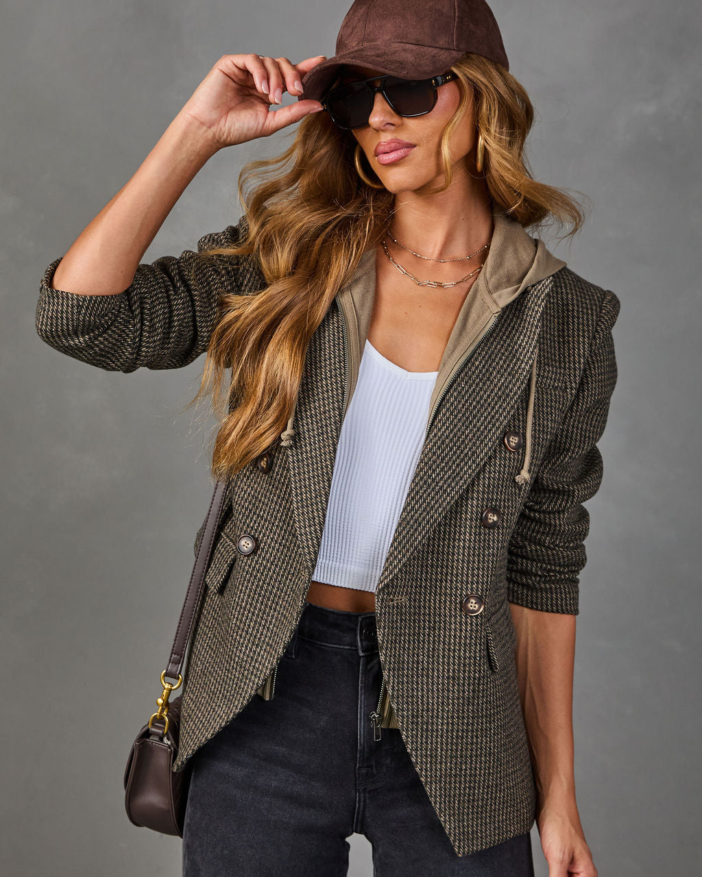 Ashberry Twofer Double Breasted Hoodie Blazer