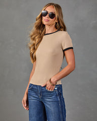 Living Life Ribbed Short Sleeve Top