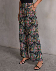 Moment In Time Floral Tapestry High Rise Pants