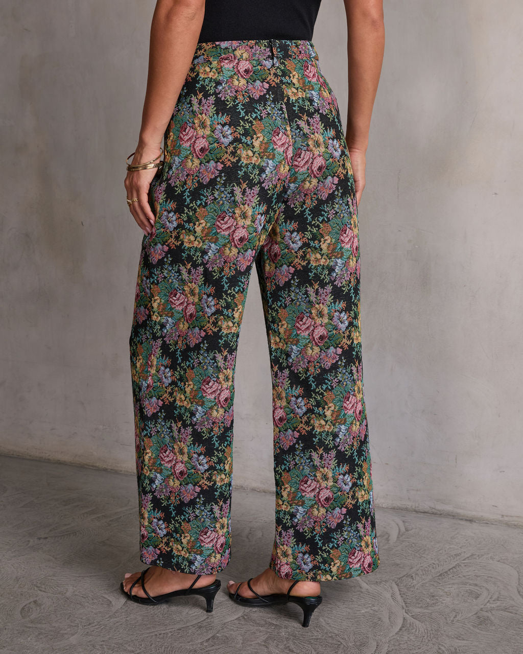 Moment In Time Floral Tapestry High Rise Pants