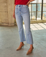 Casual Times Super Stretch High Rise Flare Cropped Jeans