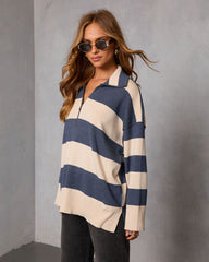Jussie Striped Half Zip Sweater