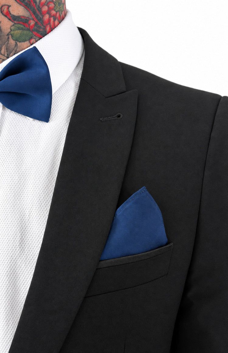 Abel Navy Bow Tie And Pocket Square Set
