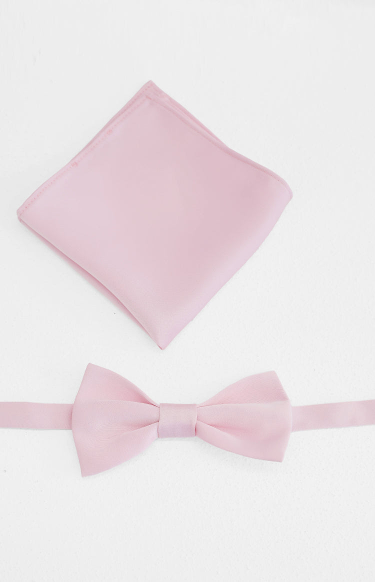 Abel Pink Bow Tie And Pocket Square Set