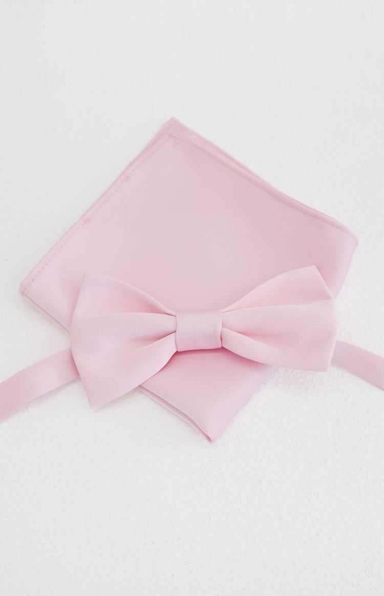 Abel Pink Bow Tie And Pocket Square Set