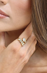 Amore Gold Heart Diamante Wrap Ring