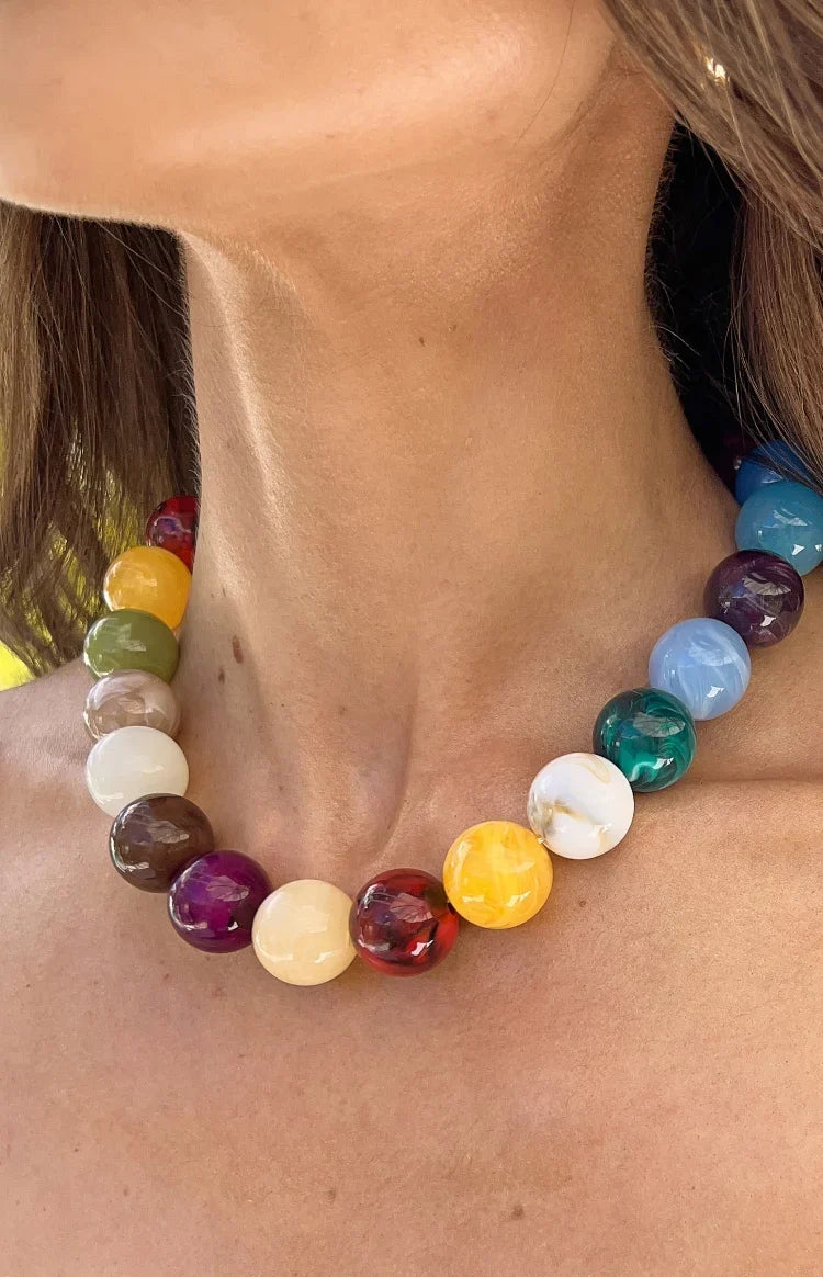 Asher Pink Multi Beaded Necklace