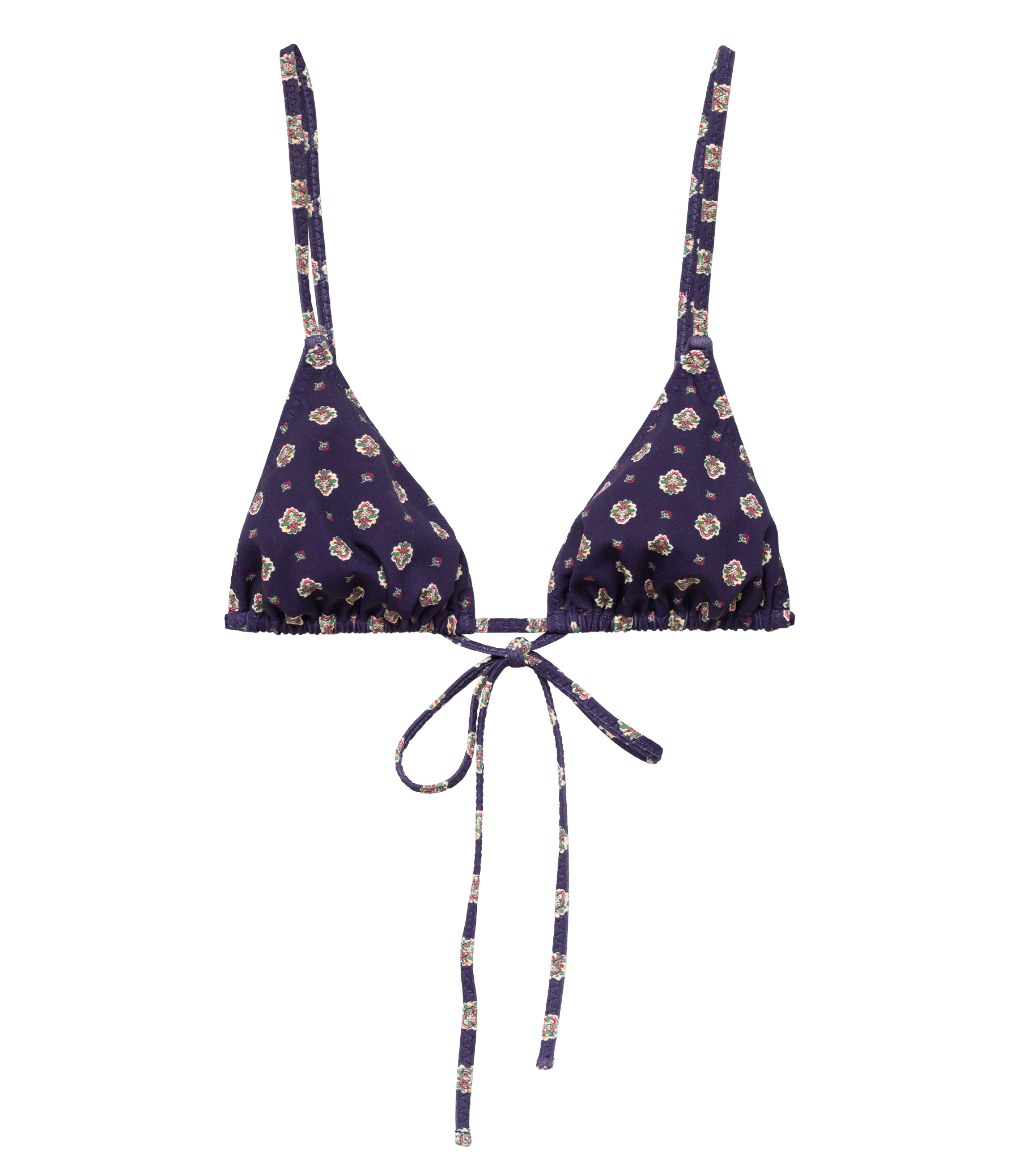 CAPRI BIKINI TOP -- NAVY CADIZ FOULARD