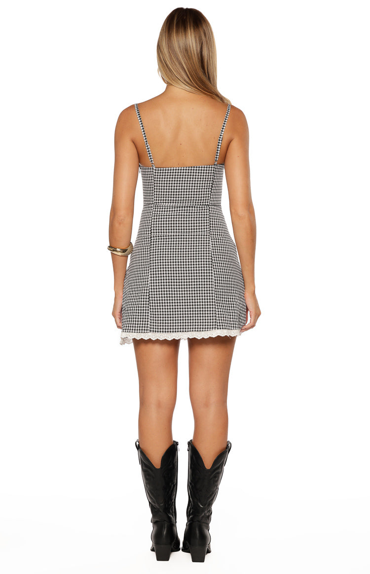 Cutie Black Gingham Mini Dress