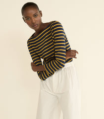 DONNIE TEE -- NAVY BRETON STRIPE