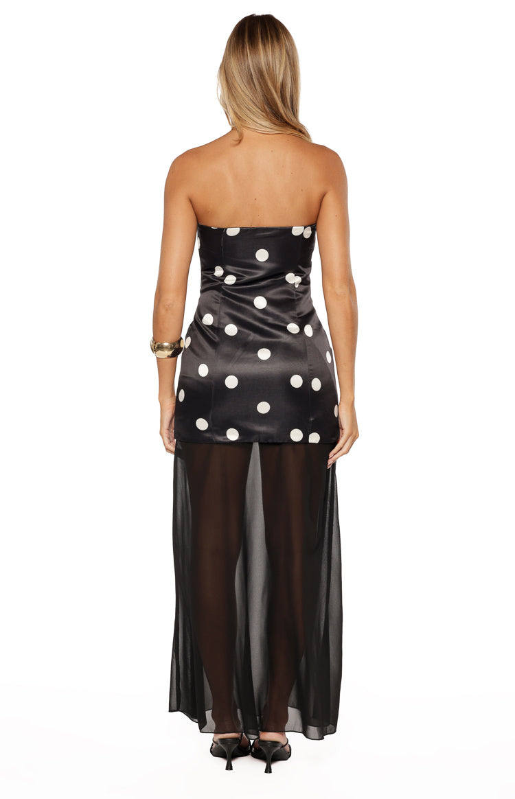 Eden Black Polka Dot Maxi Dress