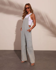 Cloudette Wide Leg Denim Overalls