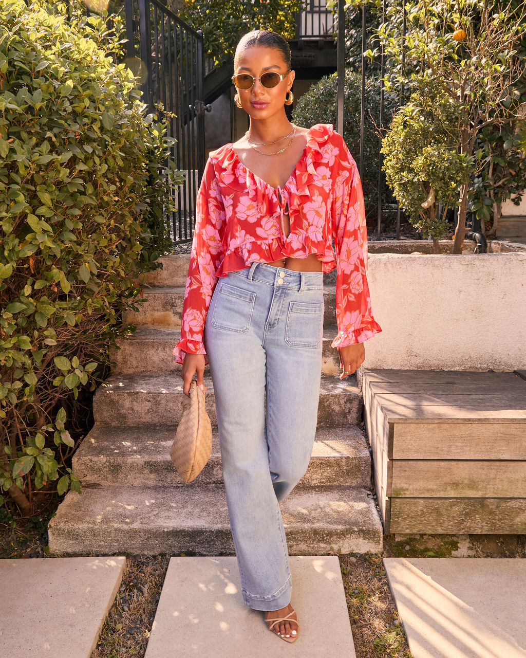 Lovers Bloom Floral Ruffle Blouse