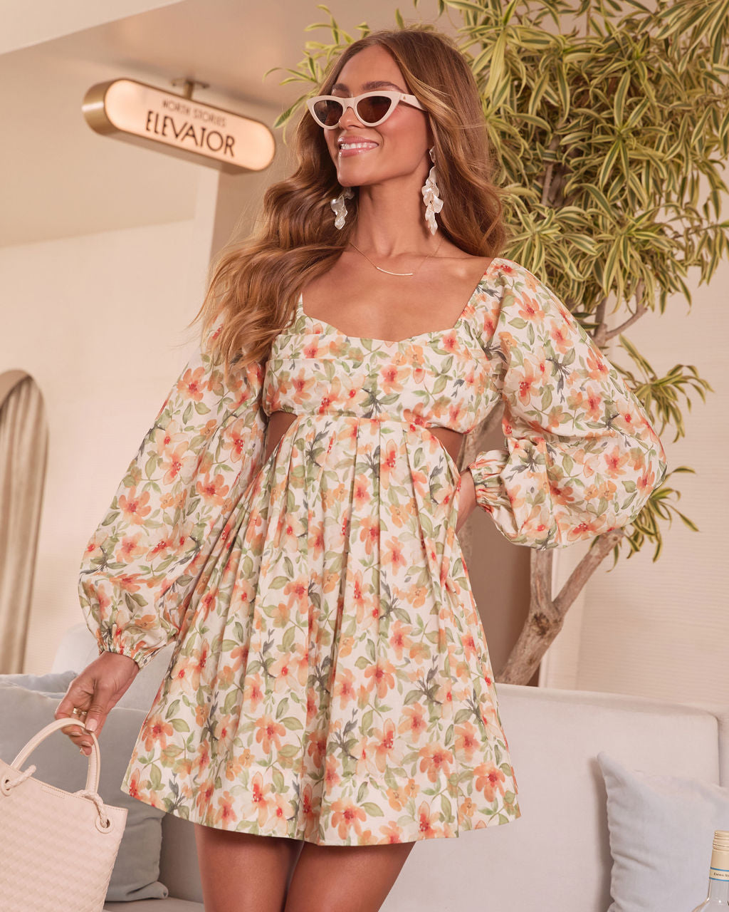 Dannie Floral Cut Out Mini Dress