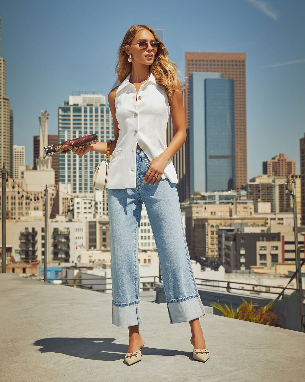 Harden Stretch High Rise Straight Leg Cropped Jeans