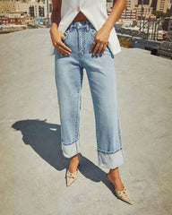 Harden Stretch High Rise Straight Leg Cropped Jeans
