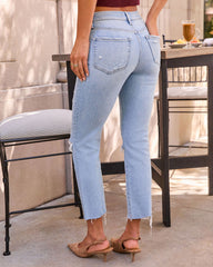 Mcguire Super Stretch High Rise Slim Leg Distressed Jeans