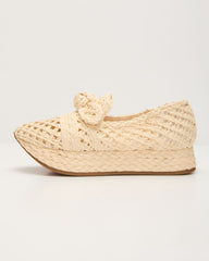 Lyla Straw Platform Bow Sneaker