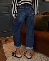 Tawnie Stretch Distressed Barrel Jeans