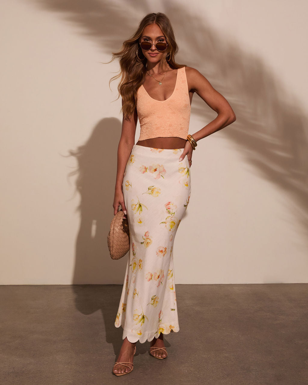 Chloe Lace Floral Crop Top