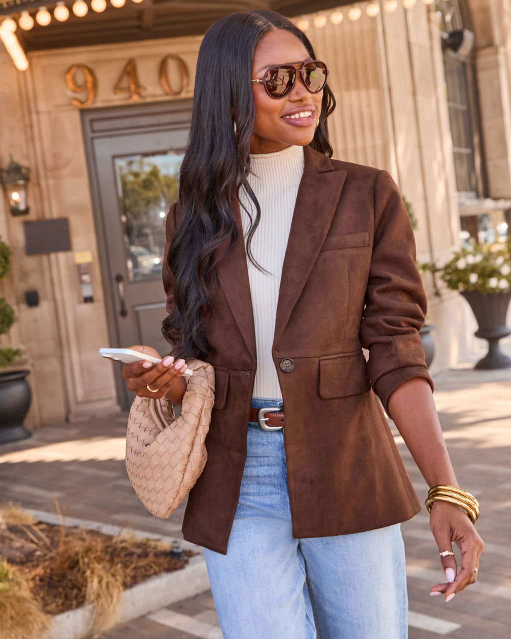 Cabernet Mood Suede Blazer