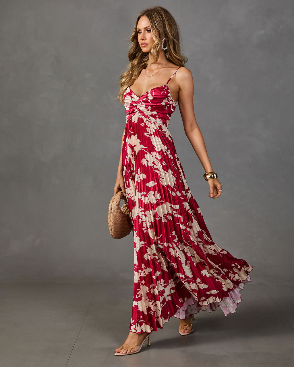 Soraya Printed And Pleated Maxi Dress