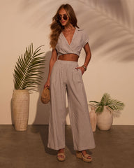 Weekend Trip Pinstripe Crop Top